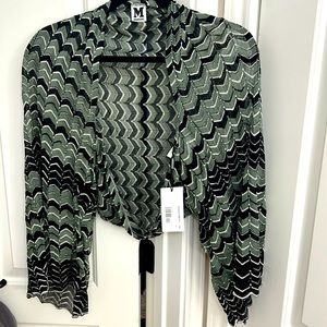 M Missoni Green and Black cardigan shrug New With Tags never worn